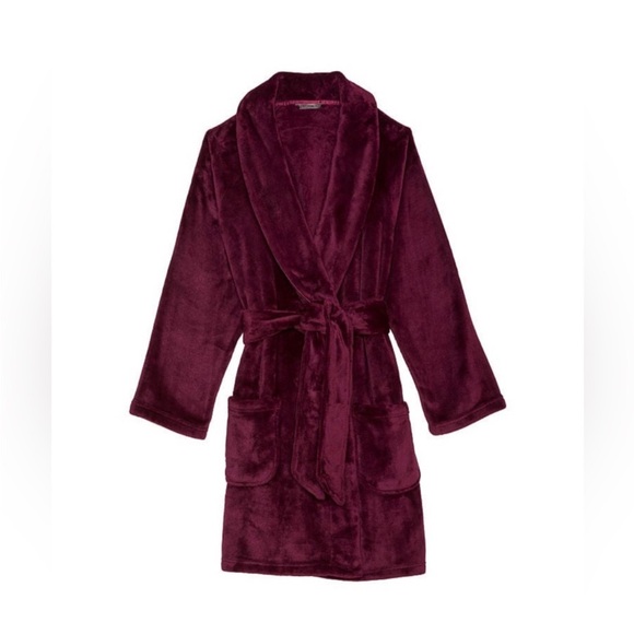 Victoria's Secret Burgundy Short Cozy Robe - Picture 3 of 6